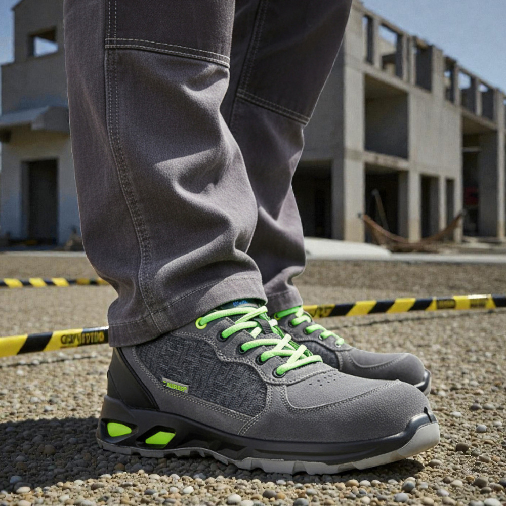 Zapatos Seguridad Maurer S1 Modelo Arlaz Antideslizante con Suela Composite y Resistencia a los Hidrocarburos. como queda